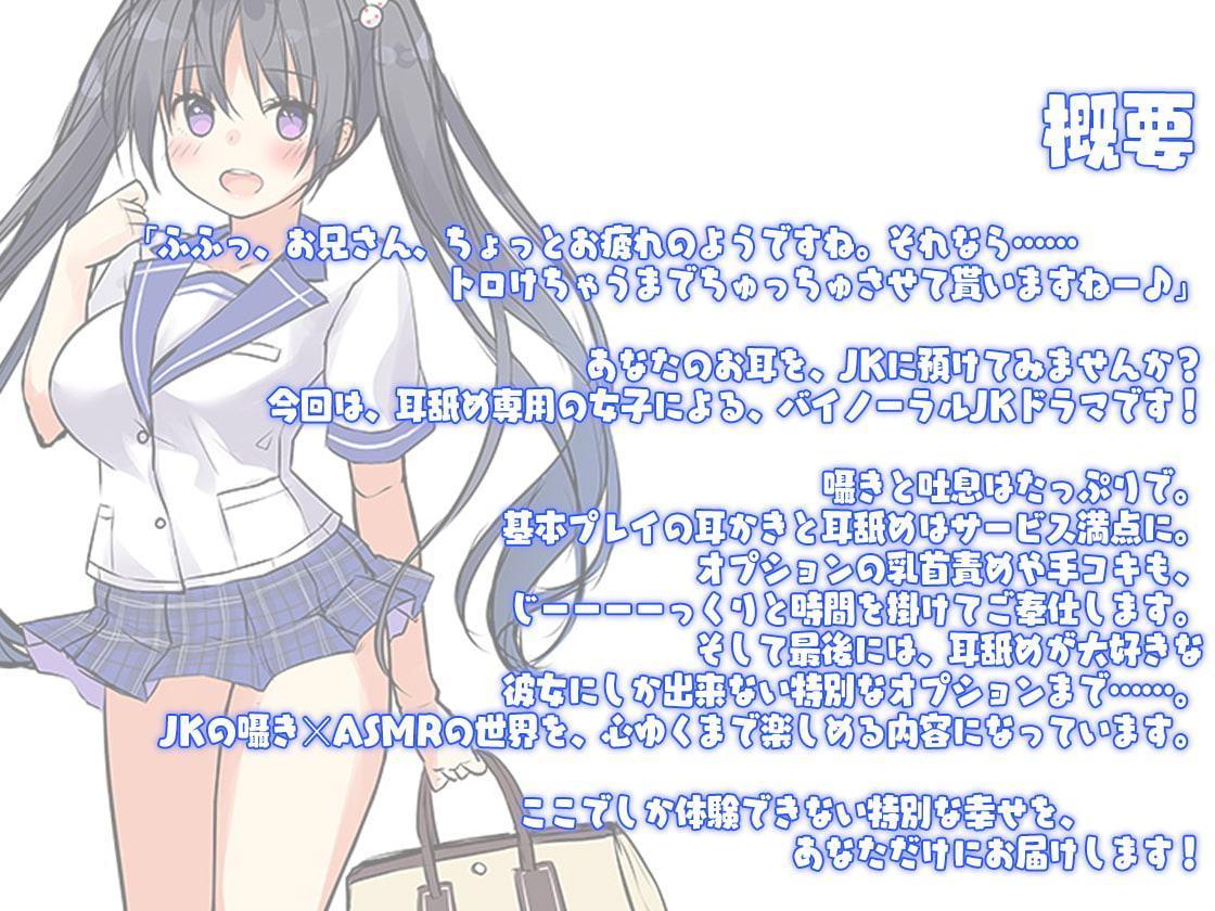 【ハイレゾ×KU100バイノーラル】JKリフレ『お耳あまとろ委員会』～耳舐め専用JKをあなたの家に派遣します♪～