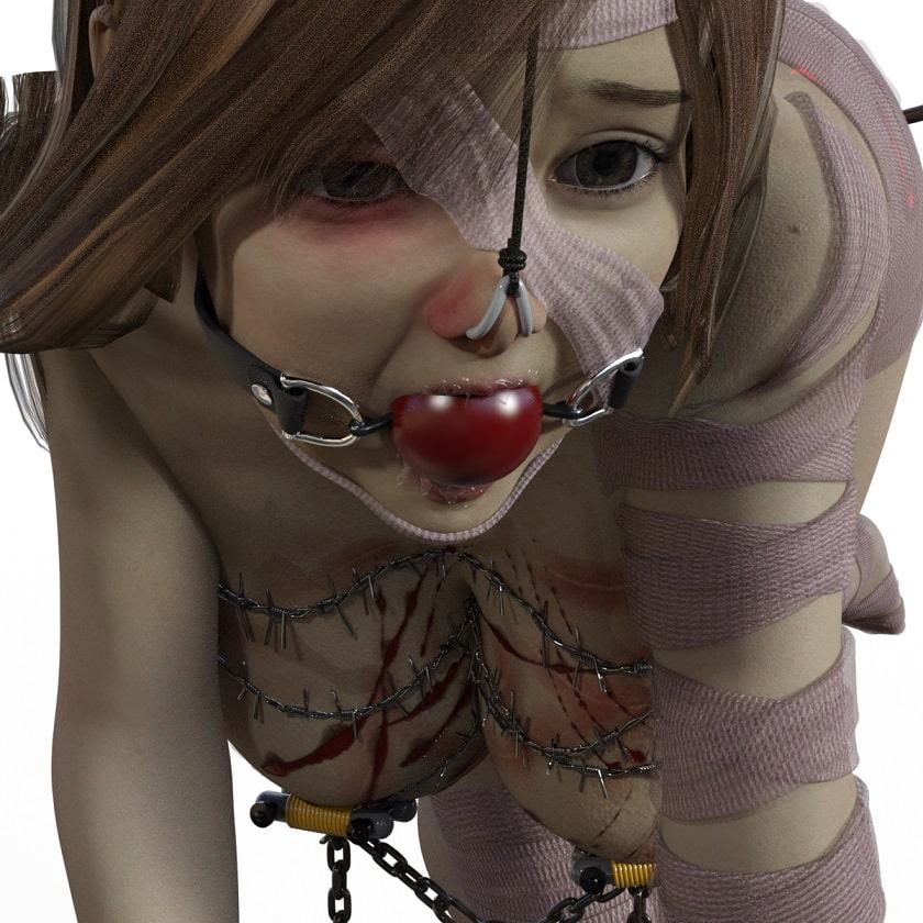 包帯美女の前から後ろから