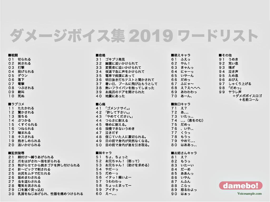 damebo!ダメージボイス素材集2019 007にしだあきら編