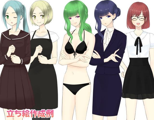 【とくだ屋】立ち絵素材女子5体セット