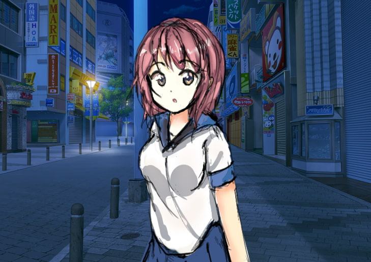 夜中に声をかけてくれた優しい女の子を裏に連れていき!??