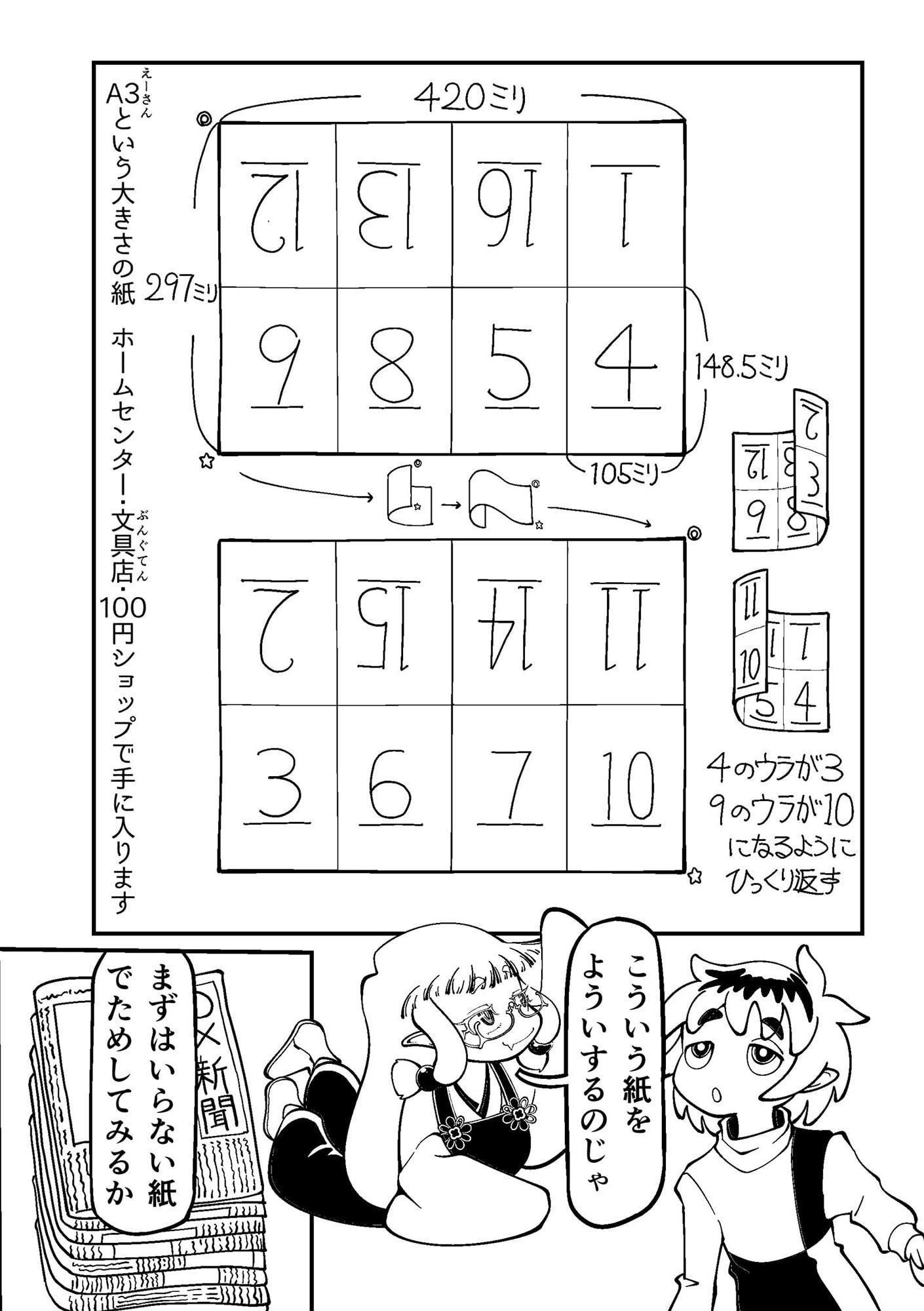 1まいの紙から16ページの本を作る本