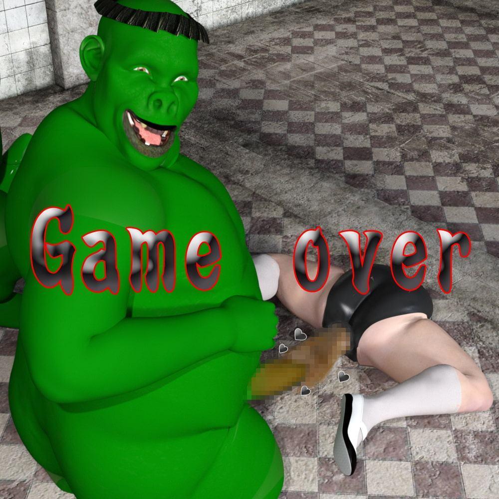 熟女ハイレグブルマ戦士が、カッパ男の殺人アナルファックで、着衣エログロ破壊