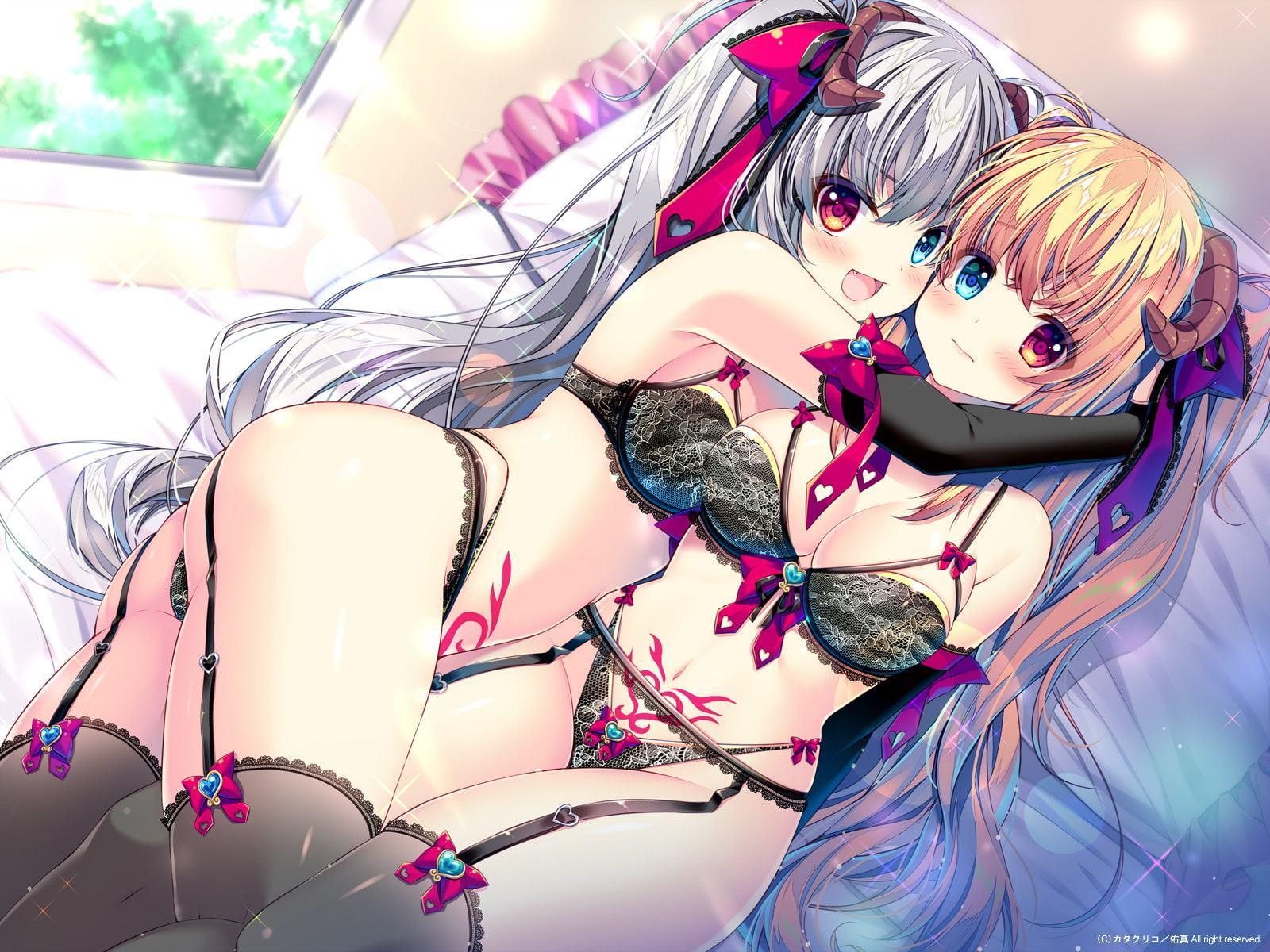 サキュバス姉妹とのイチャラブ精活 ダブル淫語責め・二人で乳首舐め・姉妹と本番えっち