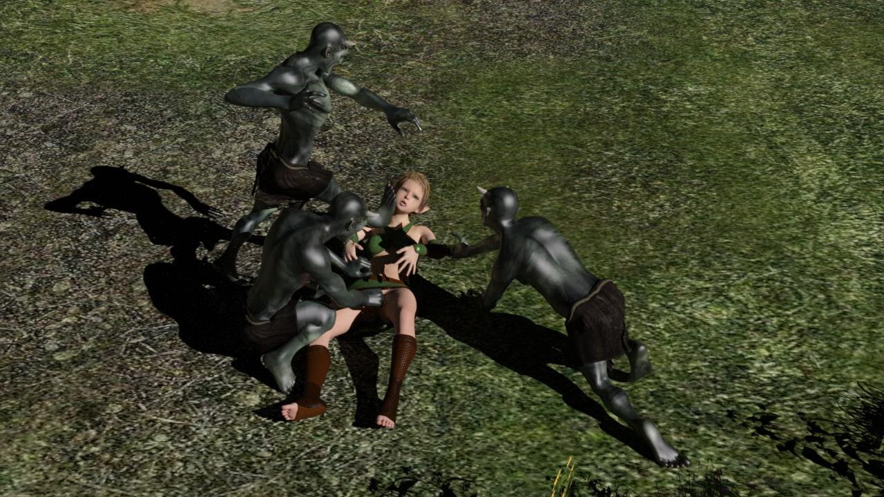 ファンタジー世界の小鬼戦闘-Hな戦場 女エルフ編-