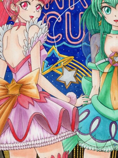 ス〇ートゥイン〇ルプ〇キュアのアナログイラスト(コピック系作品)