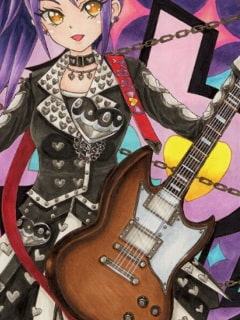 プ〇パラ ドレ〇シングパフ〇のアナログイラスト(コピック系作品)