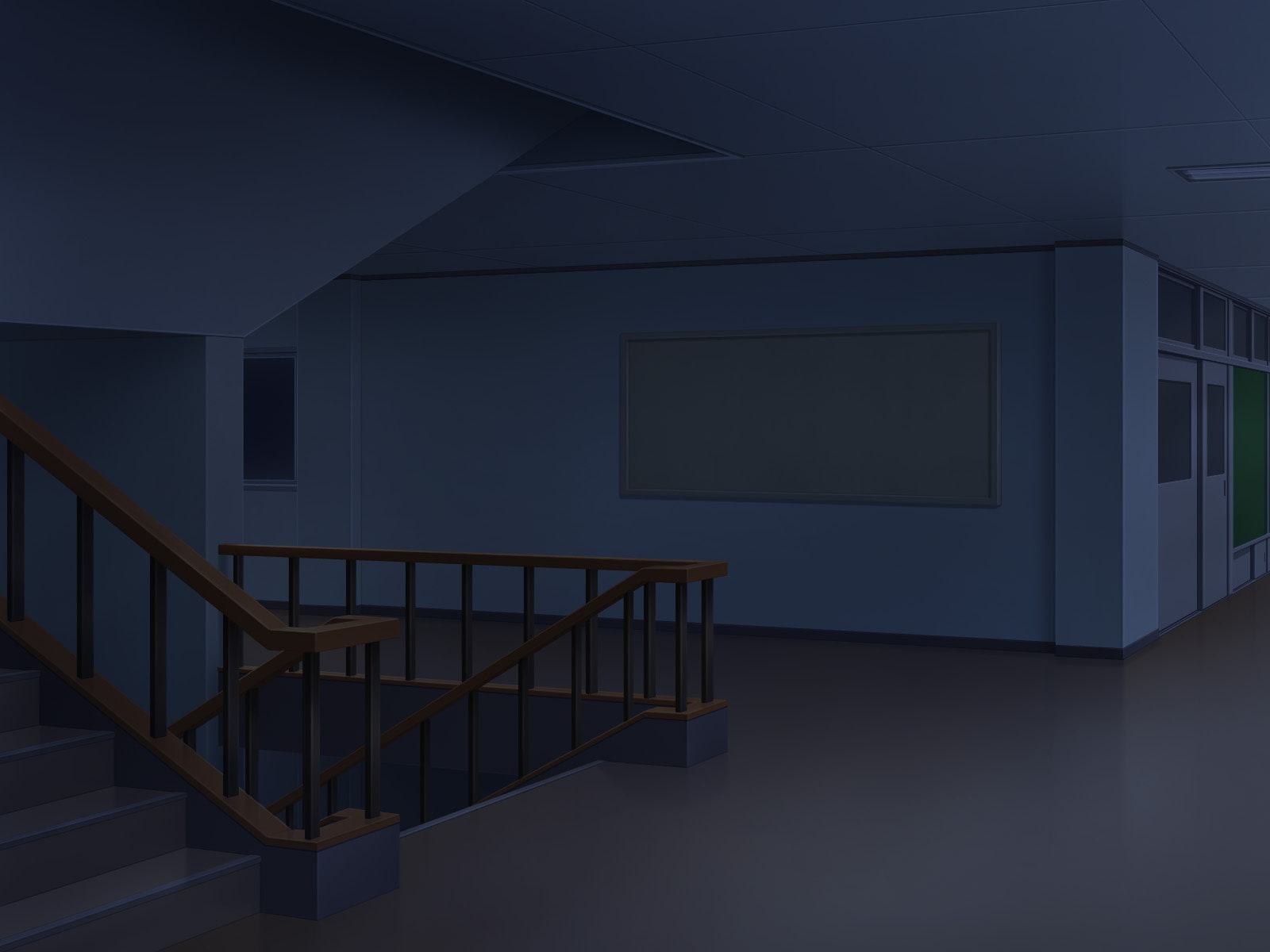 フリー背景素材 学校 廊下