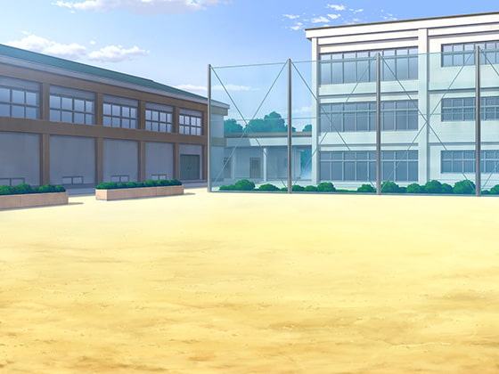 フリー背景素材 学校 校庭