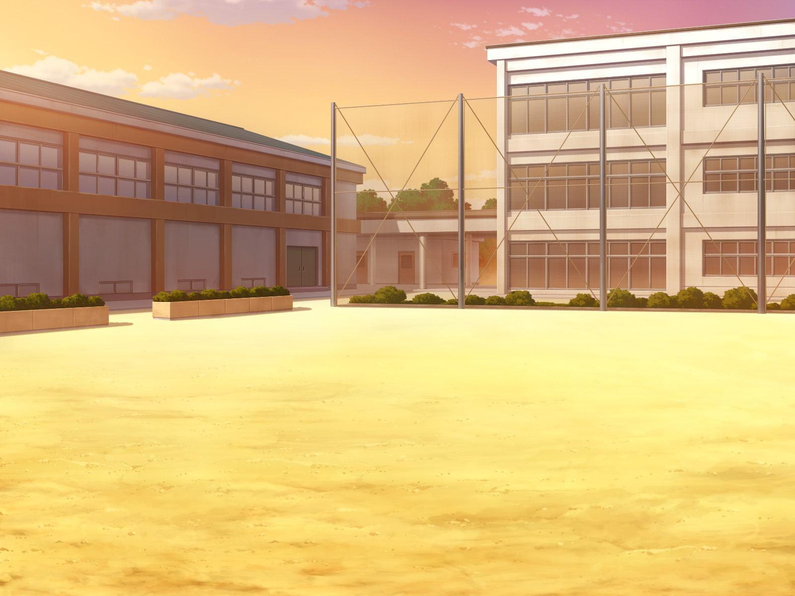 フリー背景素材 学校 校庭