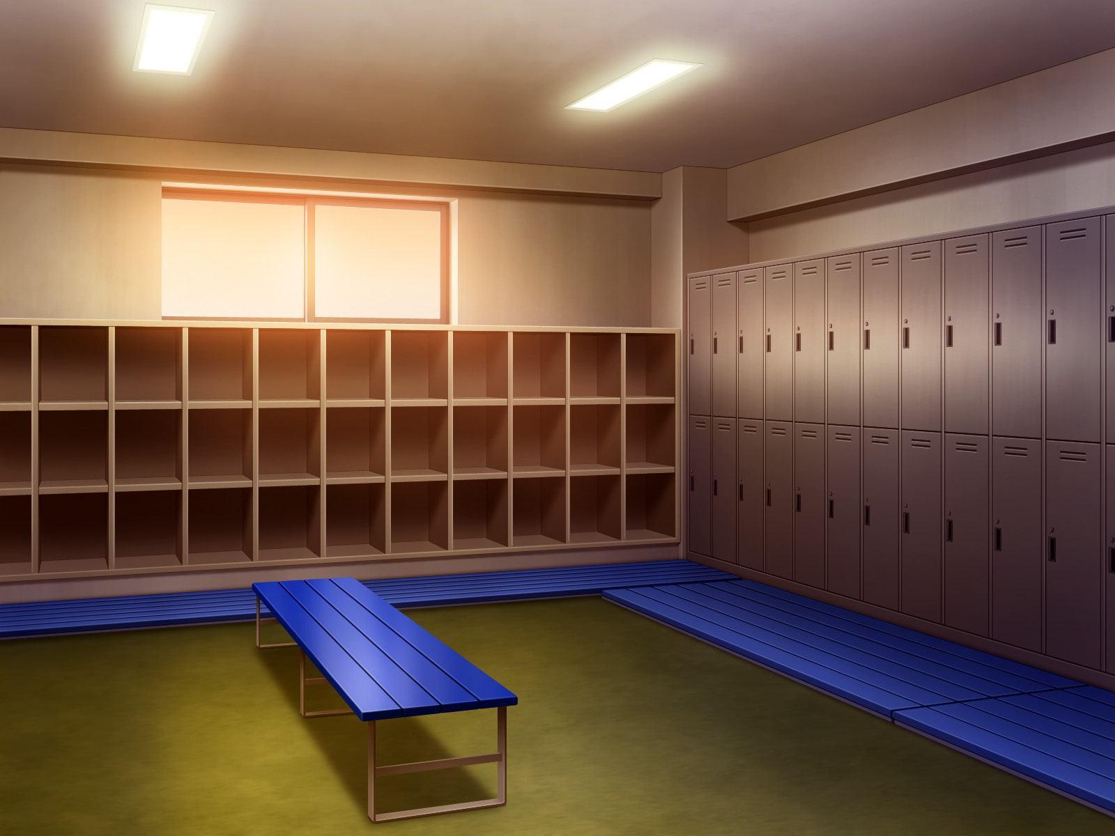 フリー背景素材 学校 更衣室