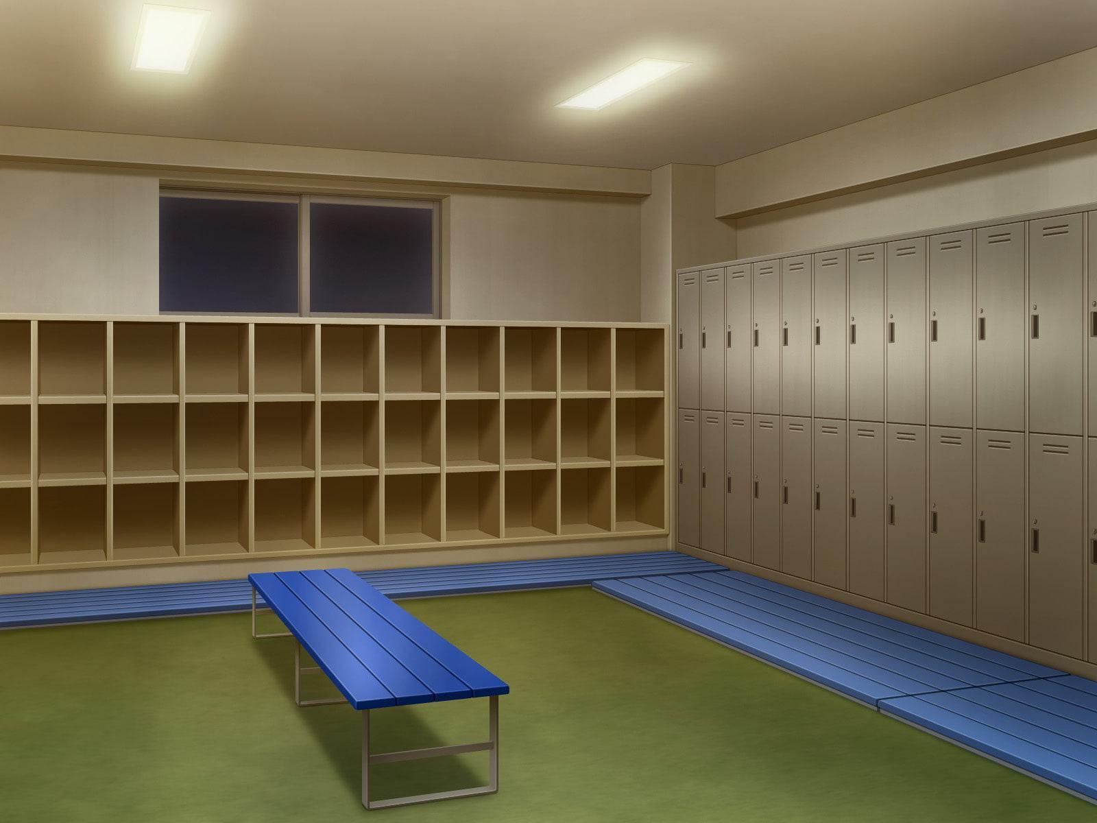 フリー背景素材 学校 更衣室