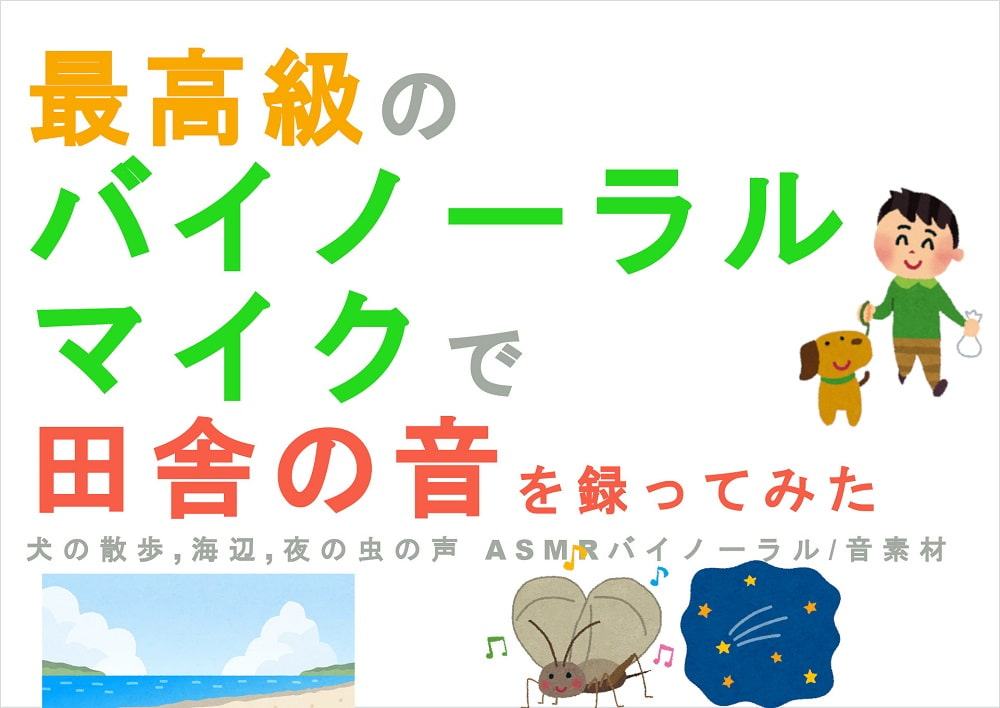 最高級のバイノーラルマイクで田舎の音を録ってみた～夏 犬の散歩,海の音,虫の声,夜の音 バイノーラル/ASMR/SE/音素材/音フェチ/ゲーム素材/同人音楽