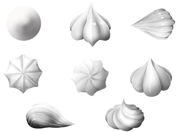 ブラシにも使える、生クリーム素材