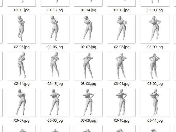 女体絵師のためのポーズ集 ムチムチモデル編