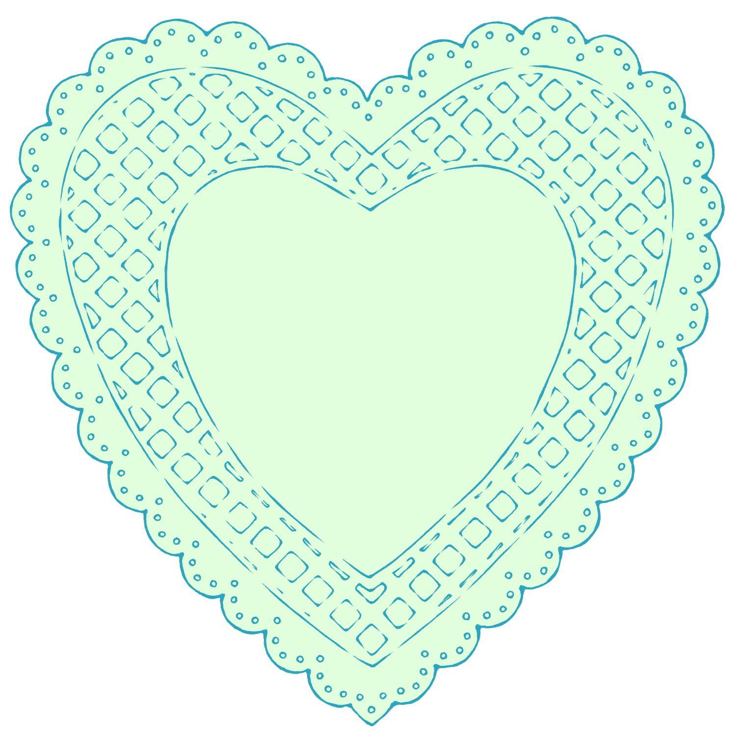 ハート型レース素材15種類×3色 合計45枚