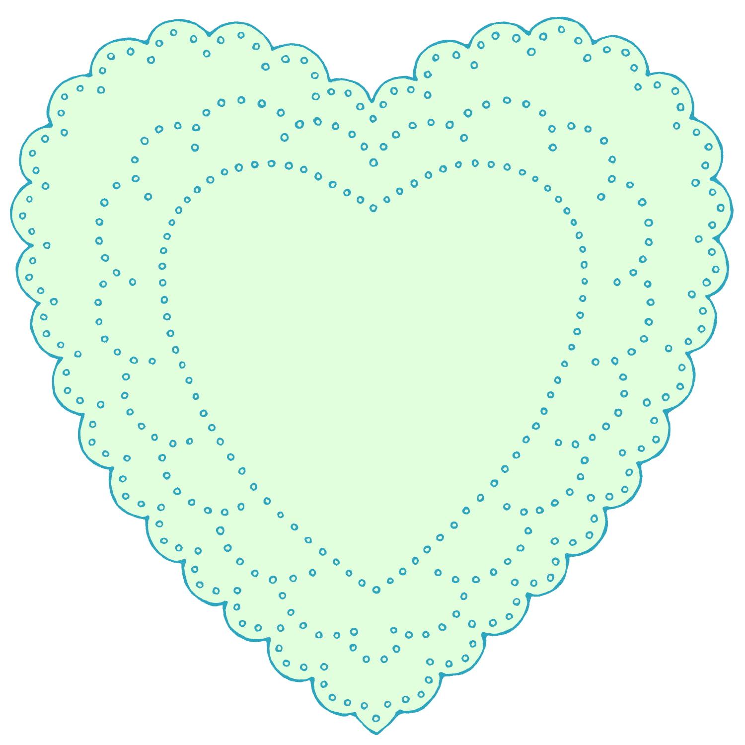 ハート型レース素材15種類×3色 合計45枚