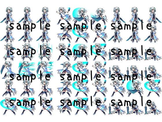 サイドビュードット絵素材集(freeze氷結の巫女-桜春雪-より)