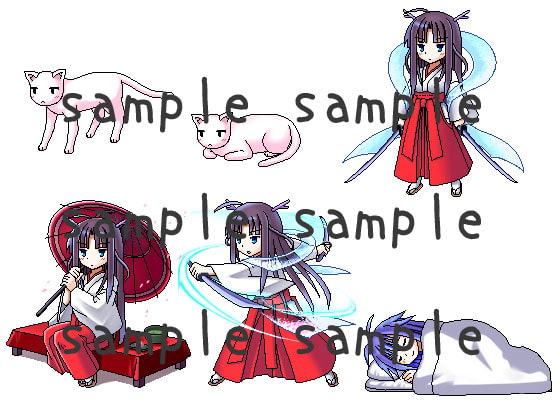 サイドビュードット絵素材集(freeze氷結の巫女-桜春雪-より)