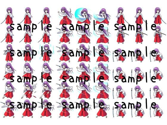 サイドビュードット絵素材集(freeze氷結の巫女-桜春雪-より)