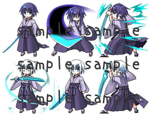 サイドビュードット絵素材集(freeze氷結の巫女-桜春雪-より)