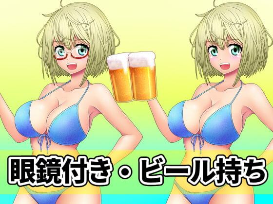 看板娘の立ち絵全身素材～水着～