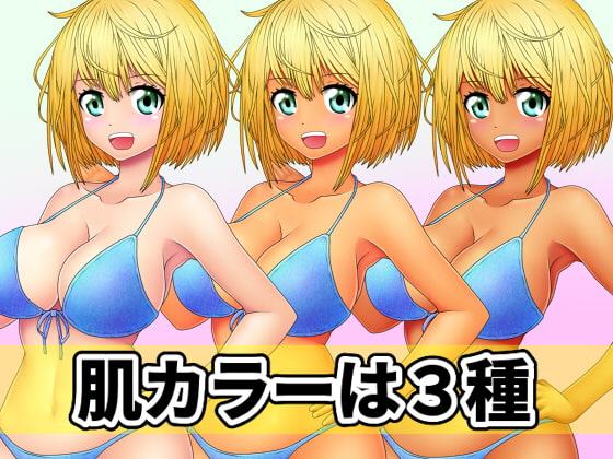 看板娘の立ち絵全身素材～水着～