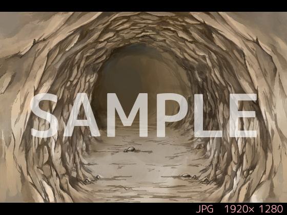 洞窟(トンネル) 昼【ゲーム背景素材】
