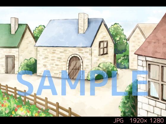 小さな町 昼【ゲーム背景素材】