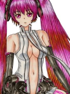 初〇ミク、桜ミ〇Appen〇Ver4のアナログ&CG加工イラスト(コピック系作品)