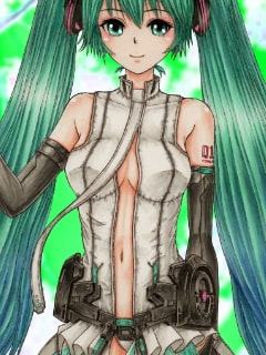 初〇ミク、桜ミ〇Appen〇Ver4のアナログ&CG加工イラスト(コピック系作品)