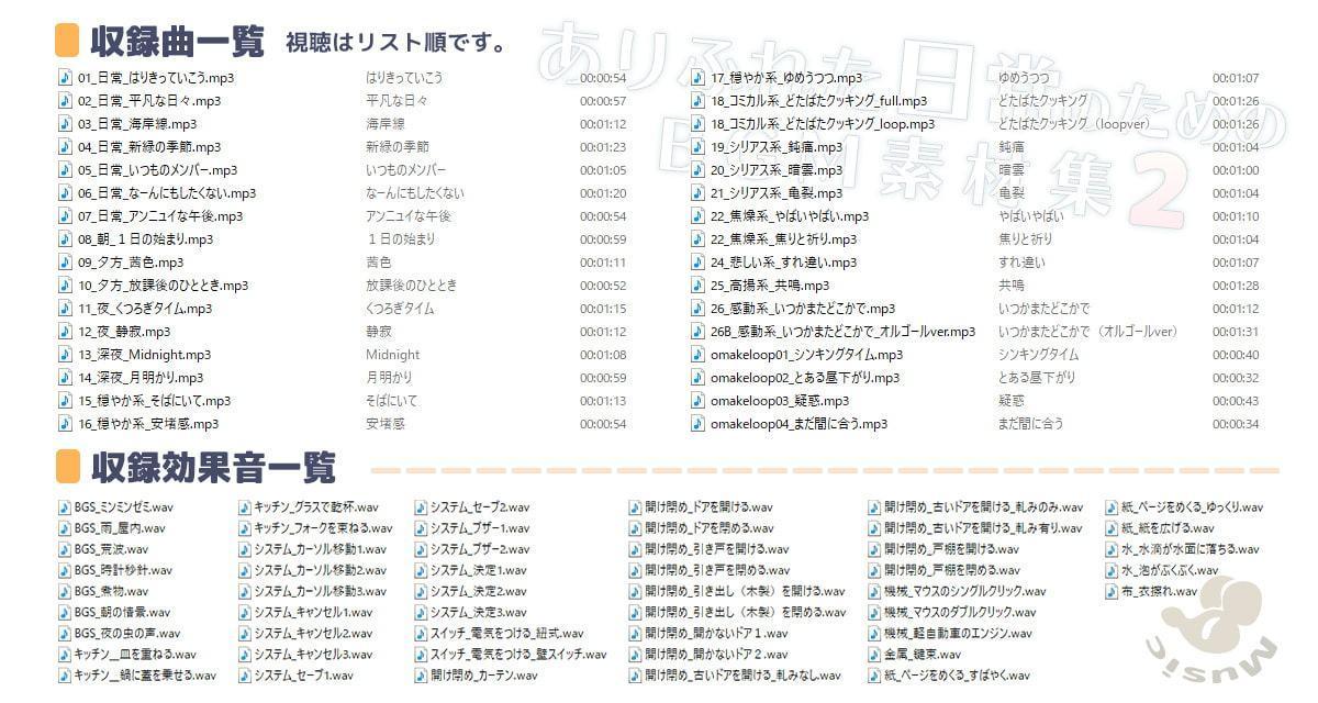 ありふれた日常のためのBGM素材集2