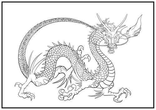 瑞獣招来図画 塗り絵付き