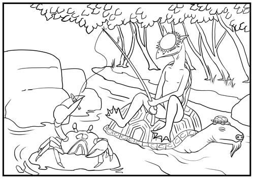 瑞獣招来図画 塗り絵付き