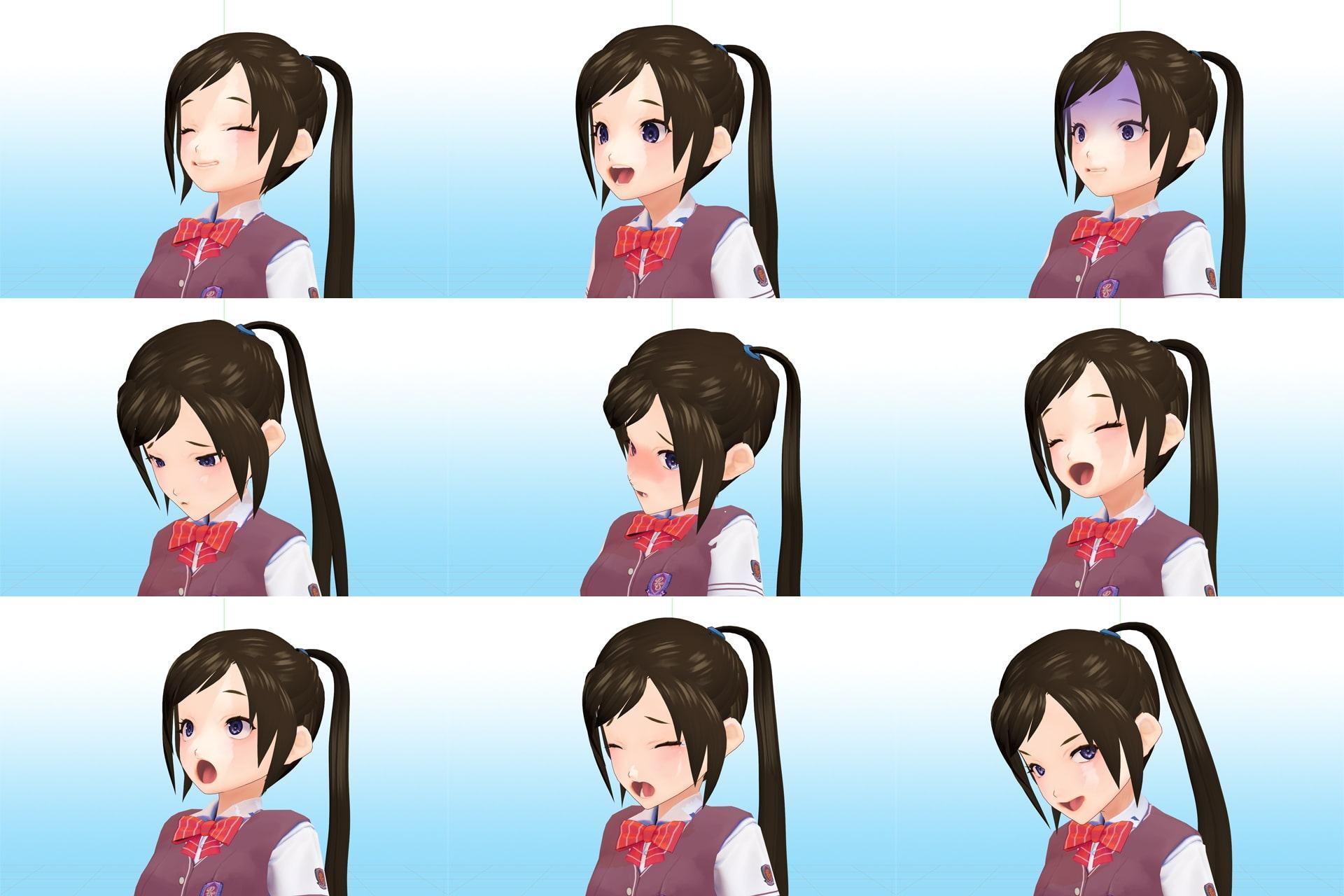 私立あかね高等学校 2年3組 出席番号17番 月瀬 凛 夏服3Dモデルデータ