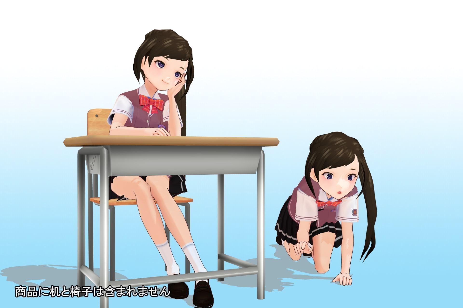 私立あかね高等学校 2年3組 出席番号17番 月瀬 凛 夏服3Dモデルデータ