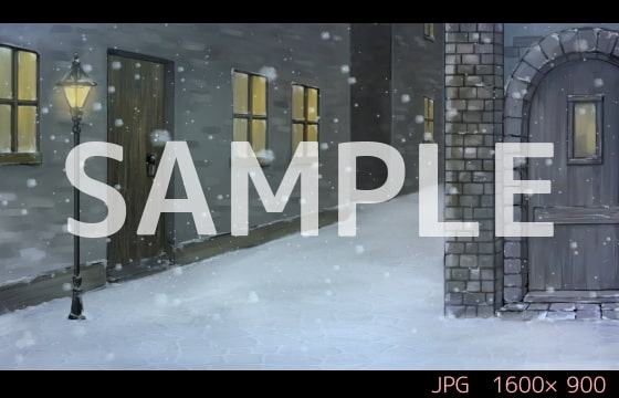 街 冬 夜【ゲーム背景素材】