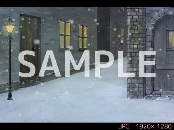 街 冬 夜【ゲーム背景素材】