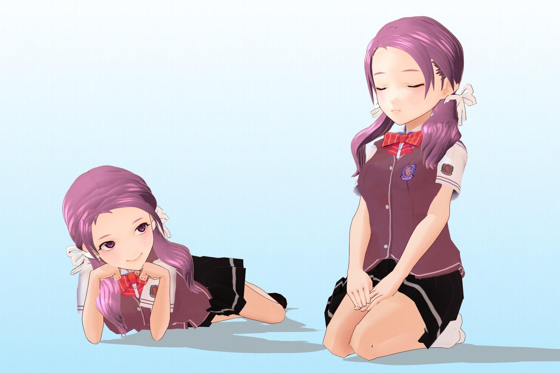 私立あかね高等学校 ○年3組 出席番号30番 雪平 歌穂 夏服3Dモデルデータ