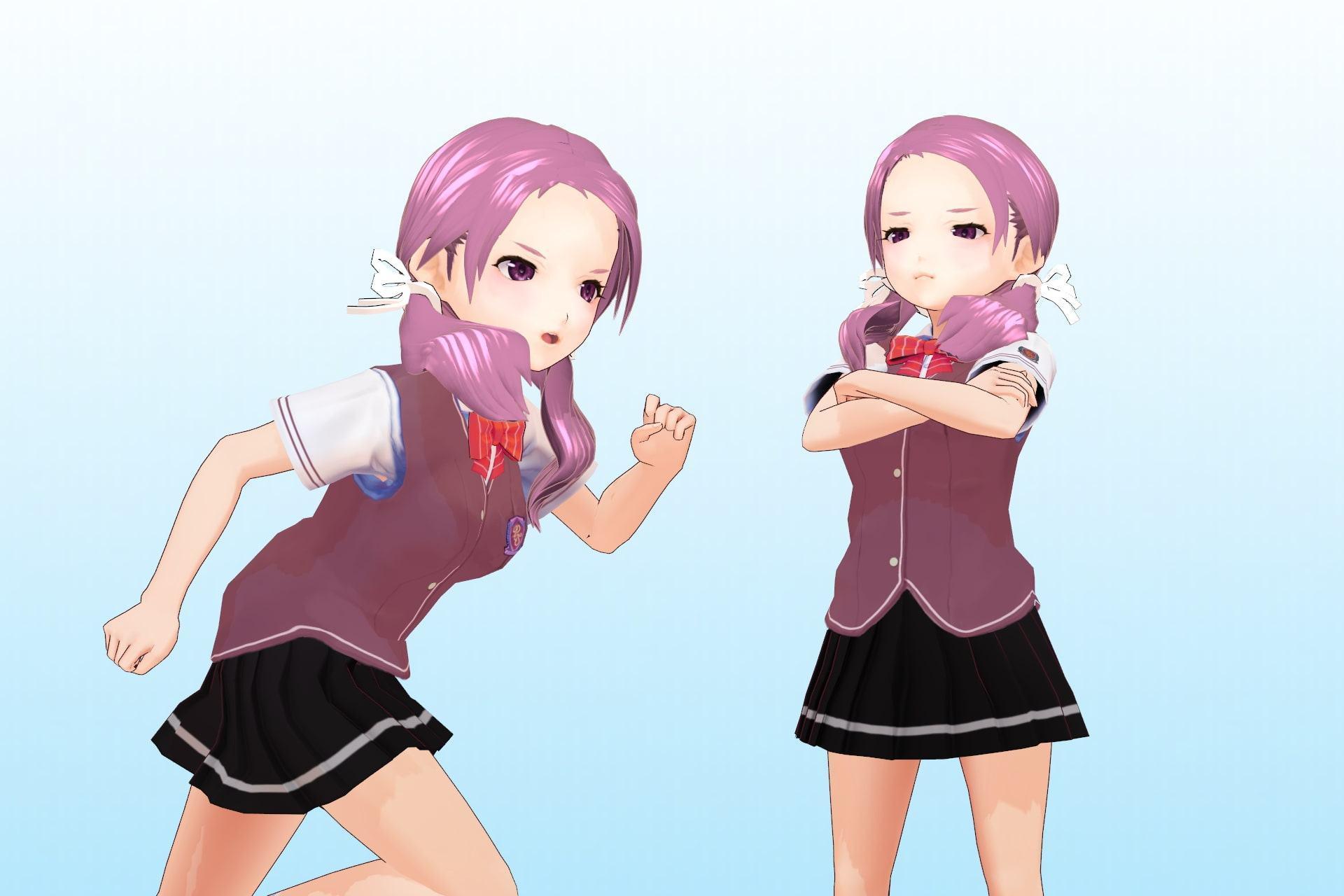 私立あかね高等学校 ○年3組 出席番号30番 雪平 歌穂 夏服3Dモデルデータ