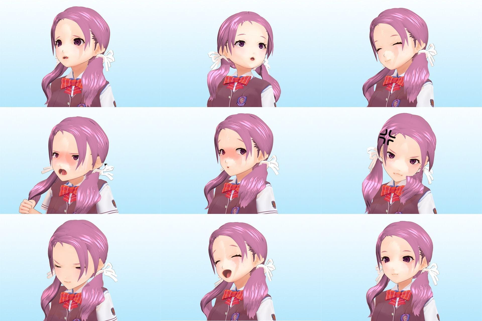 私立あかね高等学校 ○年3組 出席番号30番 雪平 歌穂 夏服3Dモデルデータ