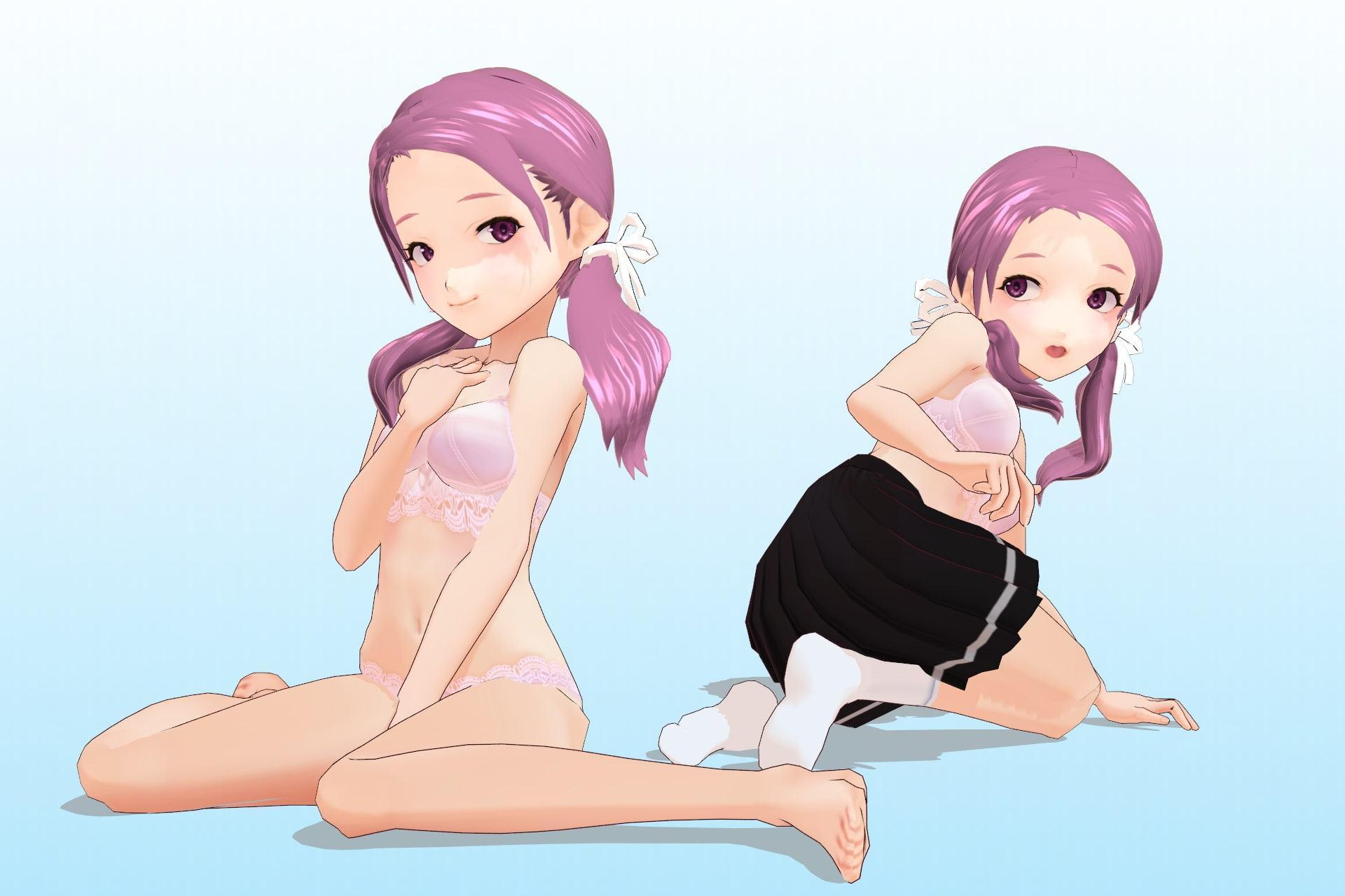 私立あかね高等学校 ○年3組 出席番号30番 雪平 歌穂 夏服3Dモデルデータ