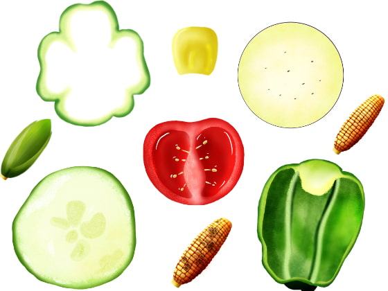 夏野菜のイラスト素材