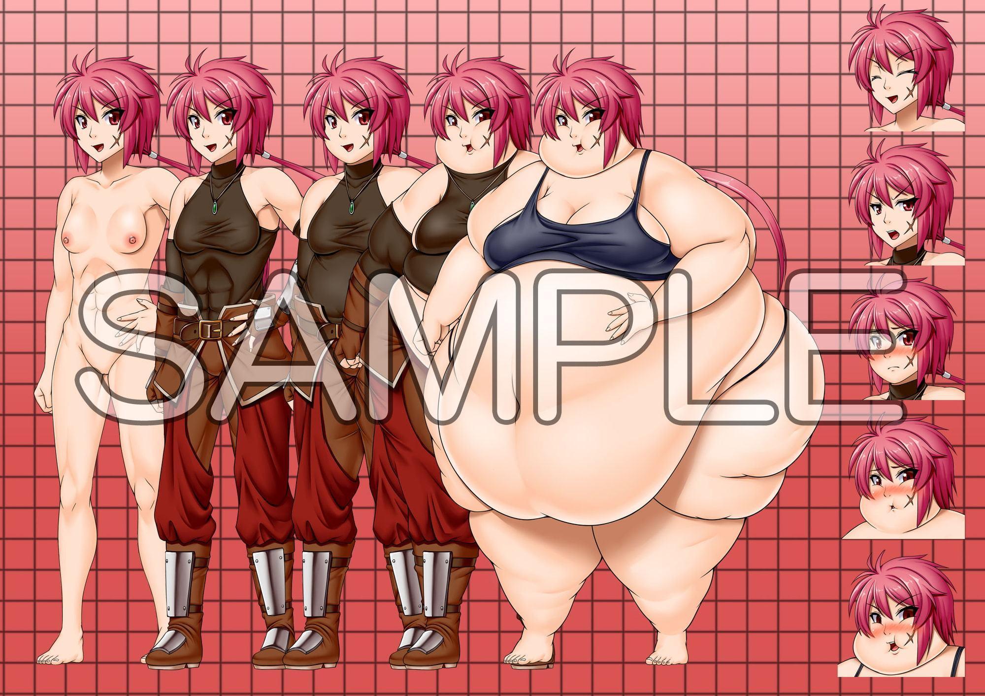 むらさきSunnyの肥満化立ち絵素材～女戦士編～