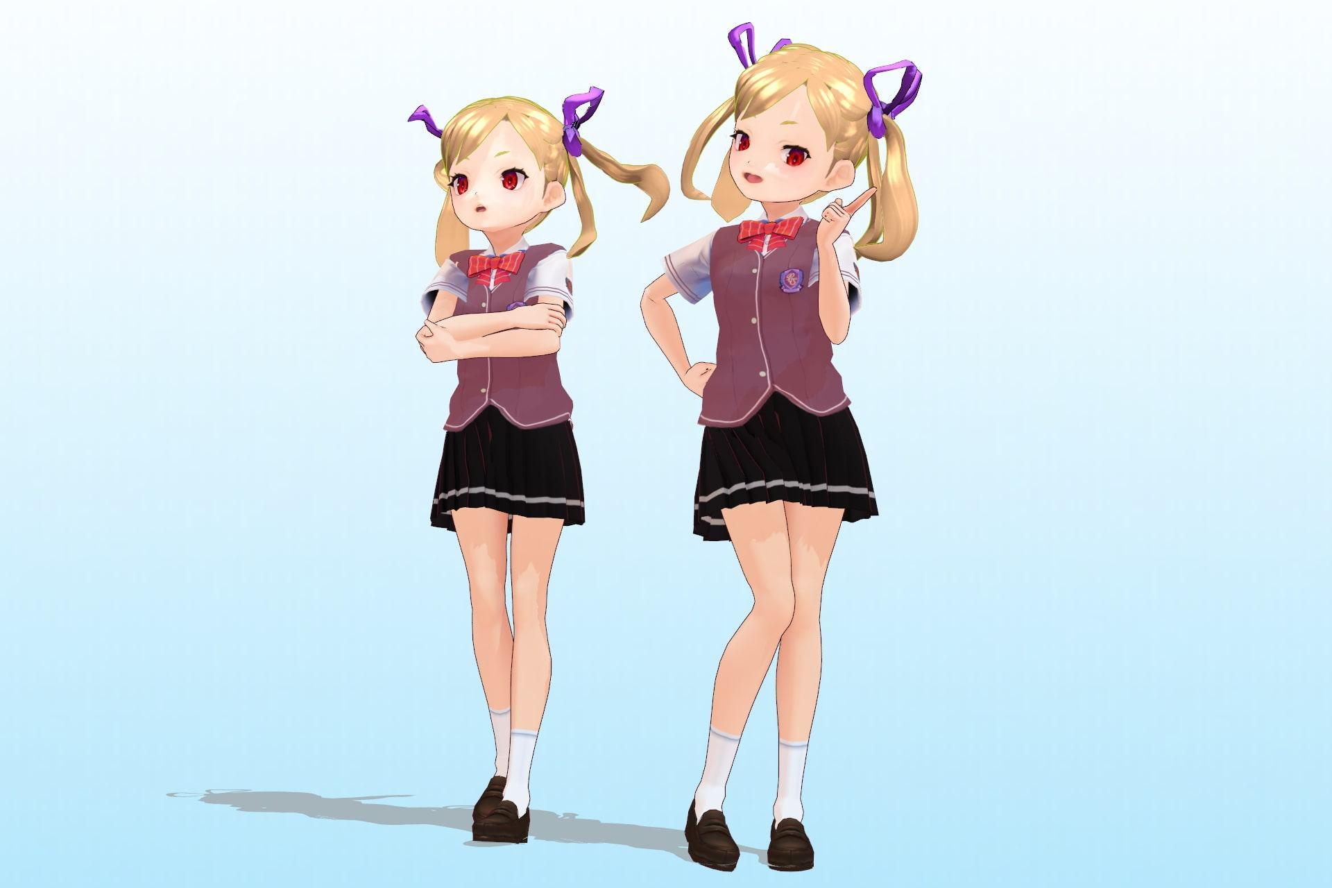 私立あかね高等学校 〇年3組 出席番号2番 エンマ デロッシ 夏服3Dモデルデータ