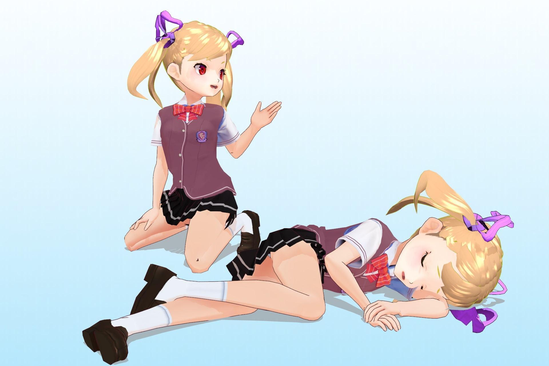 私立あかね高等学校 〇年3組 出席番号2番 エンマ デロッシ 夏服3Dモデルデータ