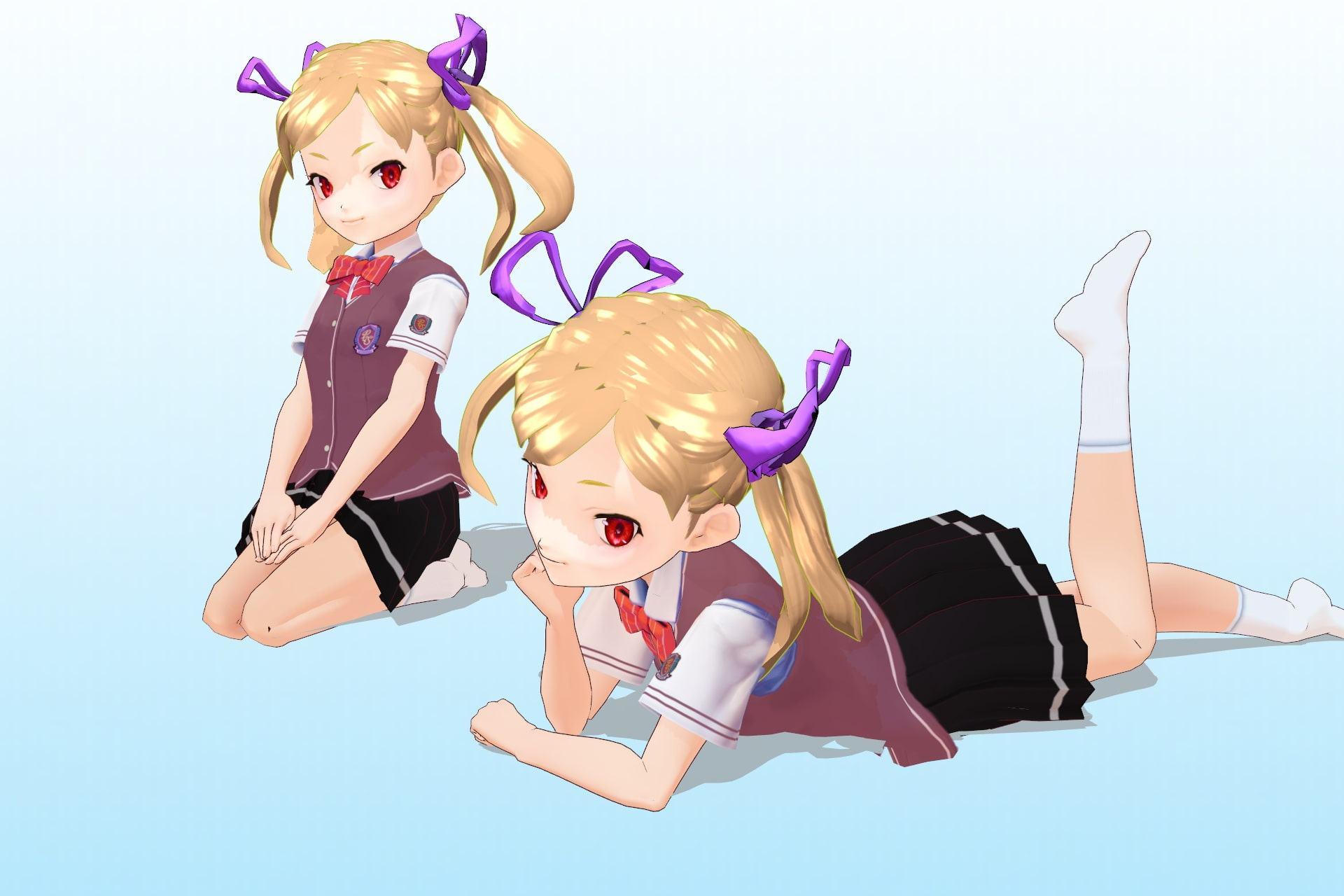 私立あかね高等学校 〇年3組 出席番号2番 エンマ デロッシ 夏服3Dモデルデータ