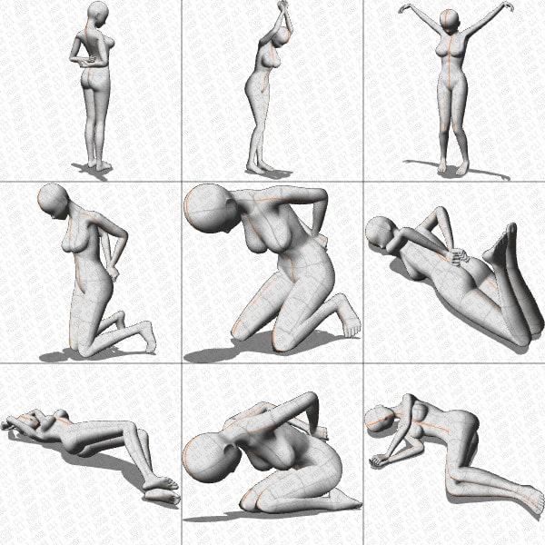 【ポーズ作画資料集001】全身ポーズ27点