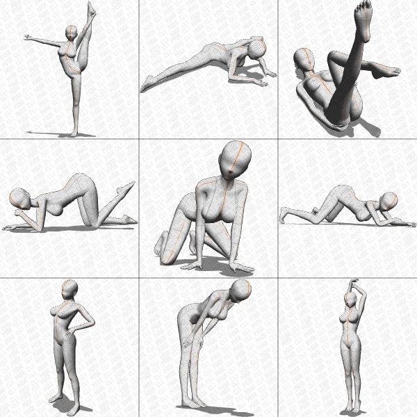 【ポーズ作画資料集003】全身ポーズ27点