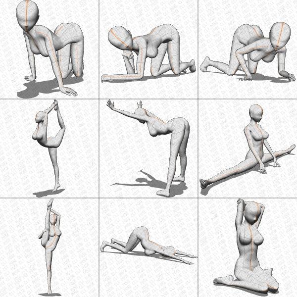 【ポーズ作画資料集003】全身ポーズ27点